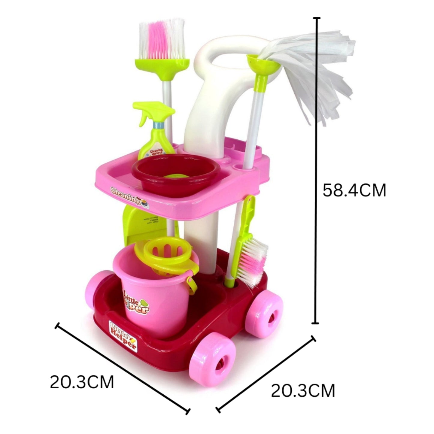 Little Angel – Kids Cleaning Toys Trolley Set with Accessories