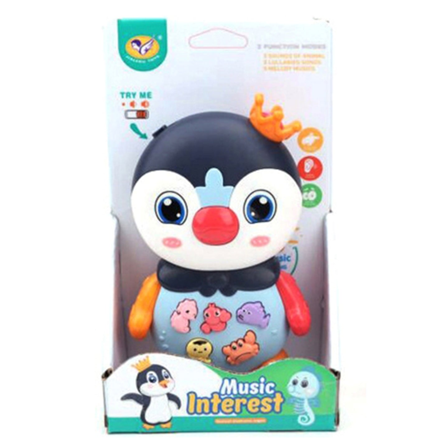 Little Angel-Baby Musical Penguin Toy with Lights & Sounds - Blue