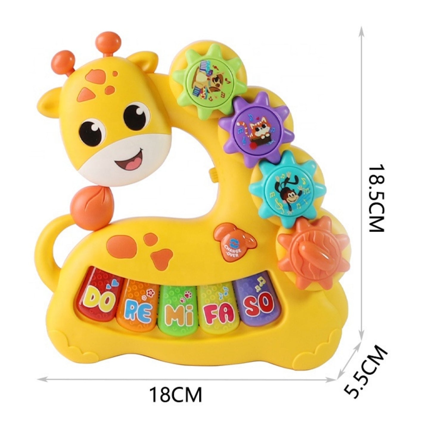 Little Angel-Baby Musical Giraffe Piano Toy with Lights & Sounds - Yellow
