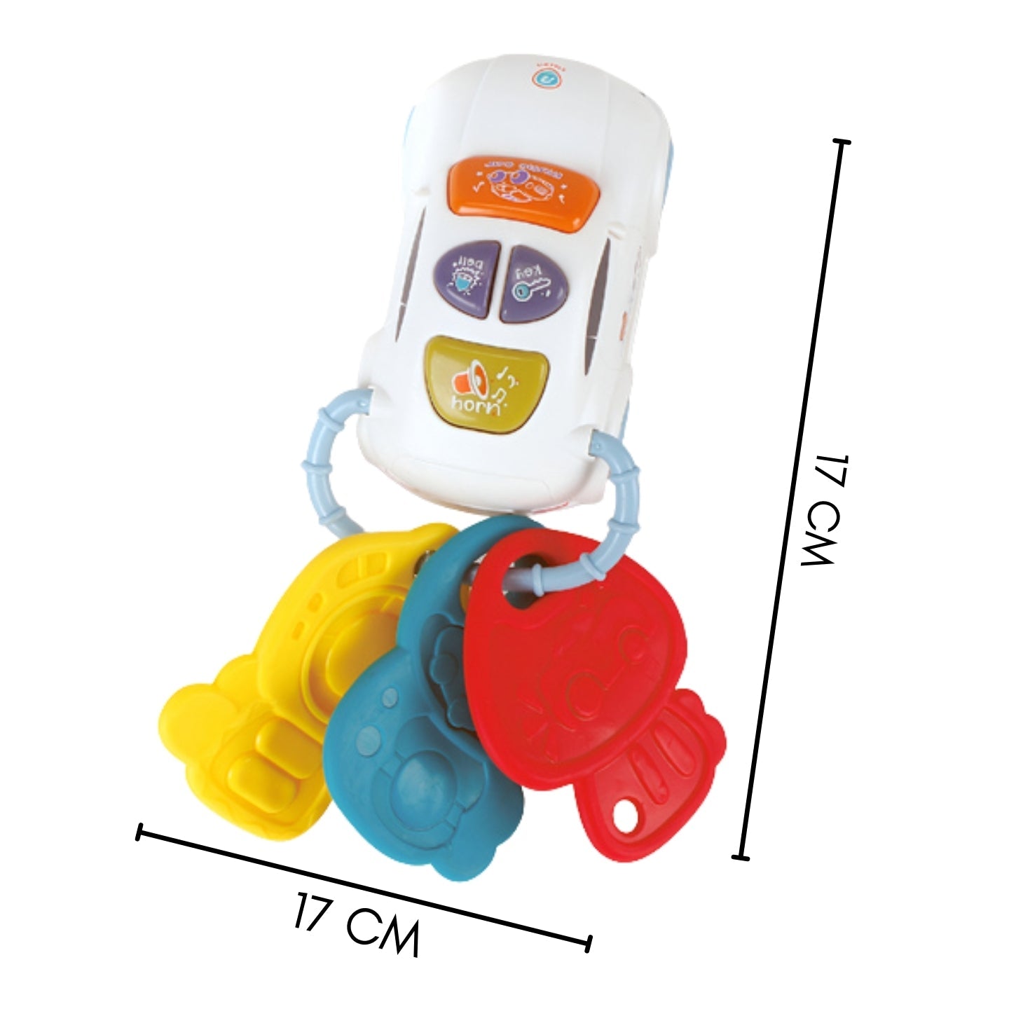 Little Angel-Baby Musical Remote & Key Rattle Toy for Early Learning Fun - White