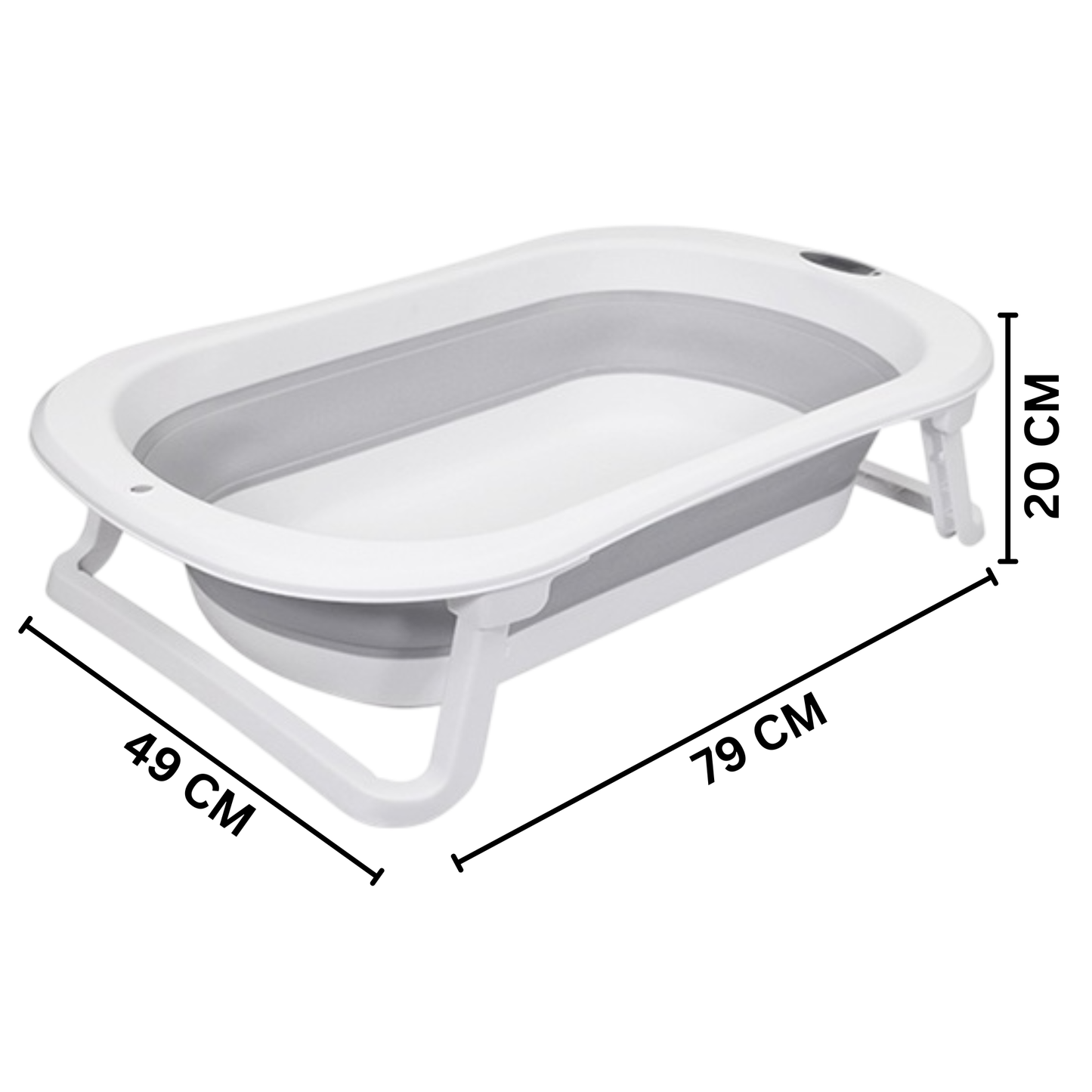 Little Angel - Baby Foldable Bath Tub With Anti Slip Base - Grey
