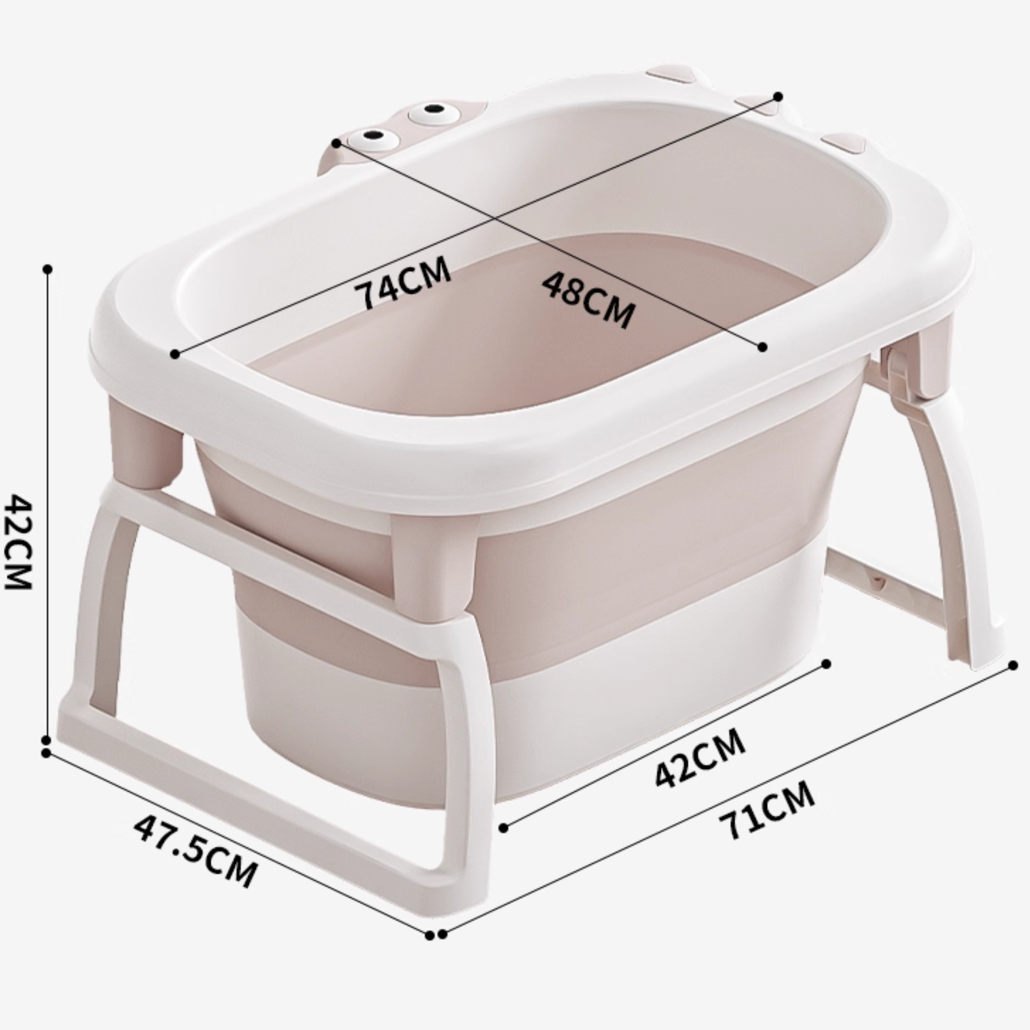 Little Angel - Baby Foldable Bath Tub With Seat Support - Coffee