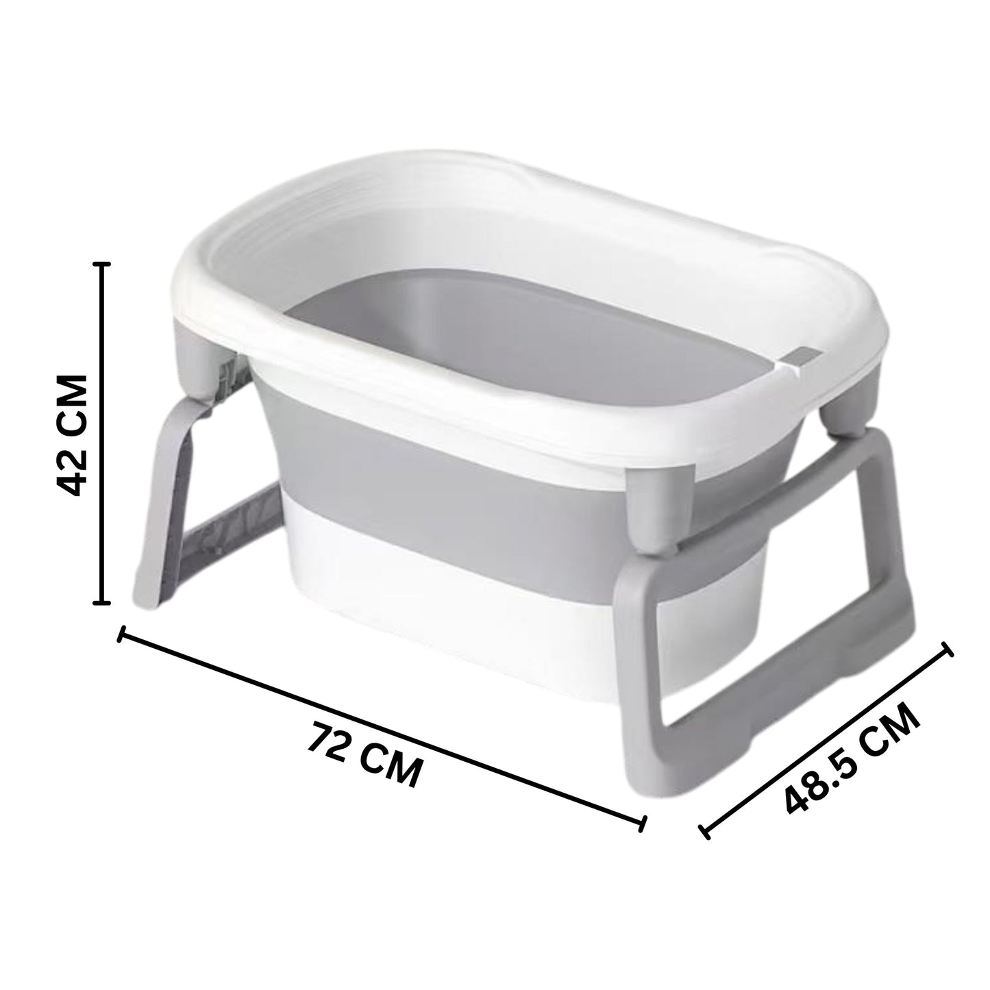 Little Angel -Baby Foldable Bathtub With Anti-Slip Legs -Grey