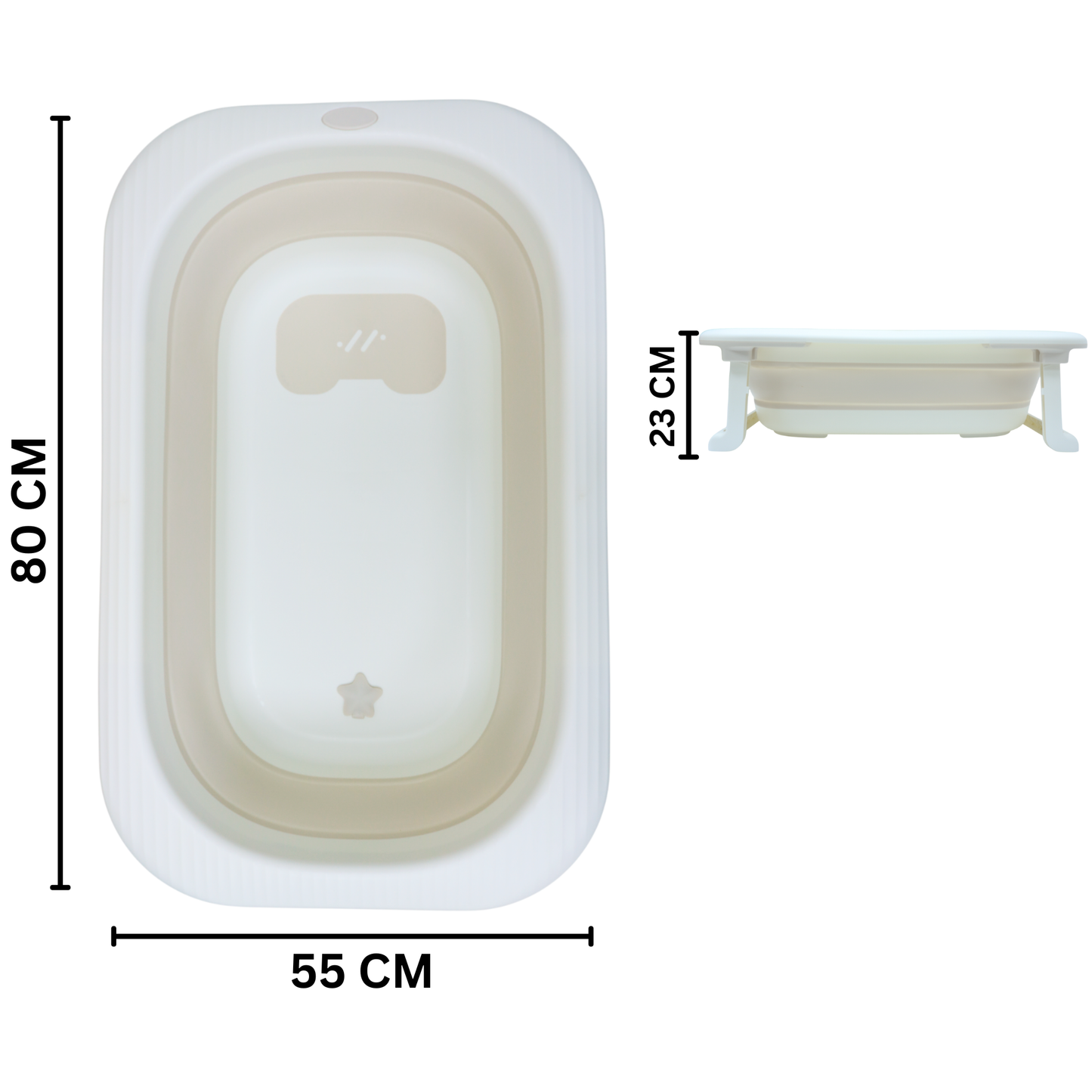 Little Angel -Baby Foldable Bath Tub With Cushion Support - Coffee