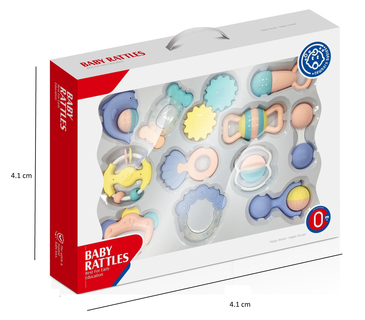 Huanger - Baby Rattles & Teether Sensory Toy Set - Multicolor