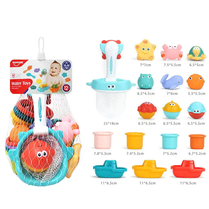 Huanger - Kids Water Bath & Shower Toyset - 17pcs