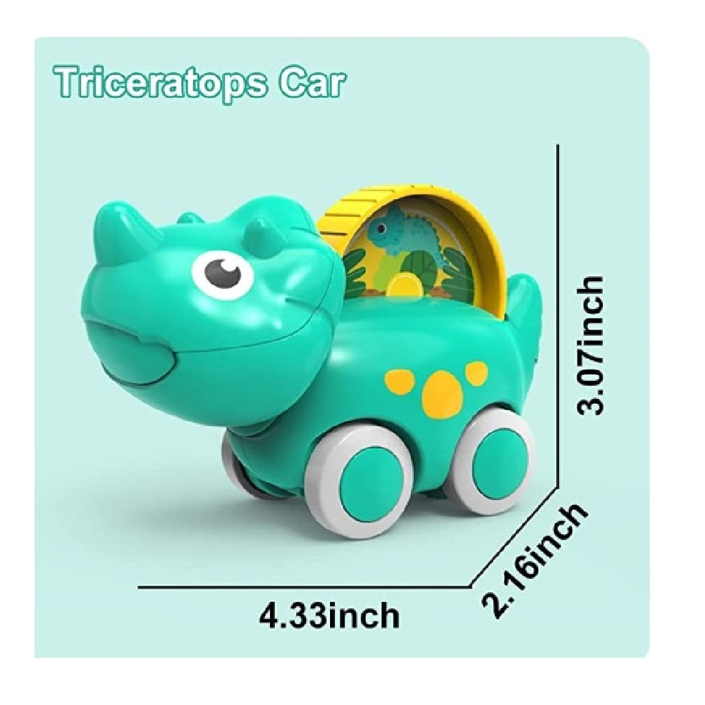 Huanger -Baby Dinosaur Push And Pull Toy Car With Wheels - Multicolor
