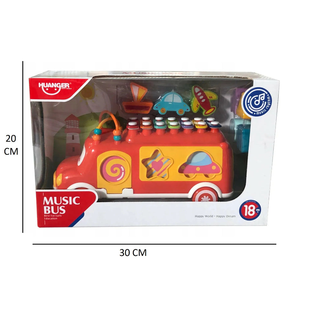 Huanger - Baby Musical Bus Toy With Xylophone -Green/Orange