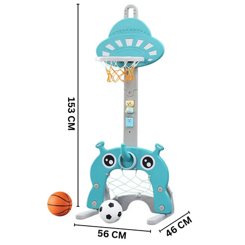 Little Angel Kids Basketball,Football,And Golf Playset-Blue/Green