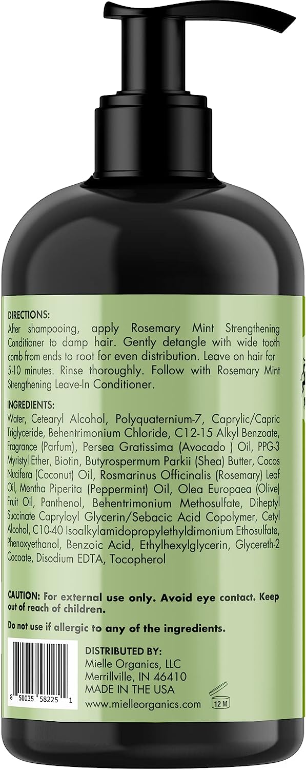 Mielle Organics Rosemary Mint Strengthening Conditioner with Biotin, 355 ML