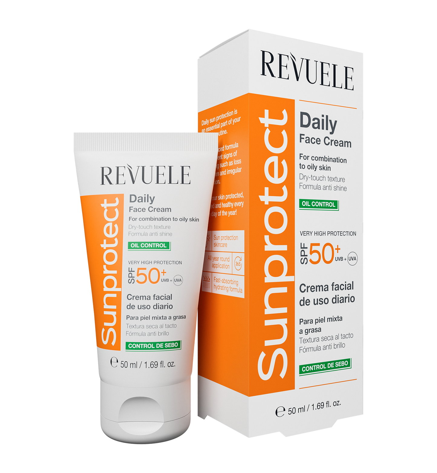 Revuele Sun Protect Daily Face Cream Spf 50+ Oil Control - 50ml