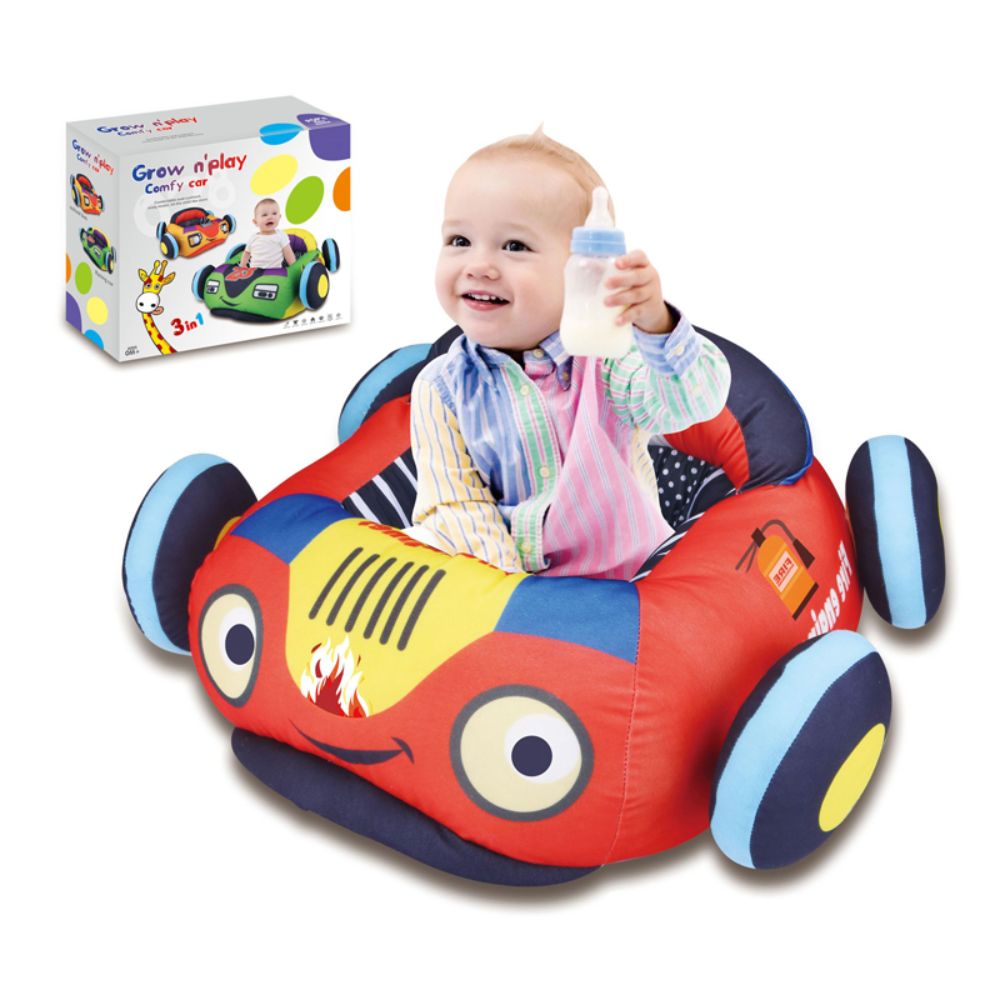 Little Angel- Baby Sofa Car Design Soft Support Seat - Red