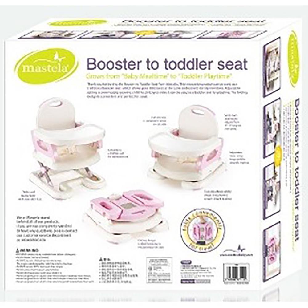 Mastela Baby Booster Seat and Fold Up Chair for Toddler 1+ Year - White/Pink