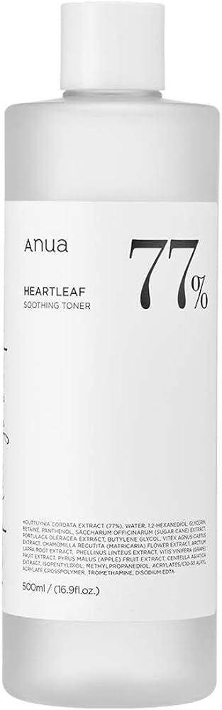 Anua Heartleaf 77% Soothing Toner I pH 5.5 Trouble Care, Calming Skin, Refreshing, Hydrating, Purifying, Cruelty Free, Vegan,(250ml / 8.45 fl.oz.)