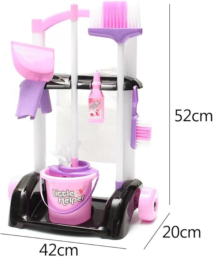 Little Angel - Baby Toys Cleaning Trolley Set For Girls