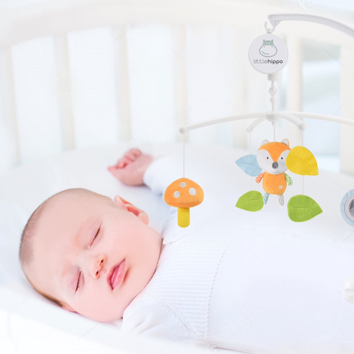 Konig Kids - Fox Musical Cot Mobile w/ Plush Hanging Toys