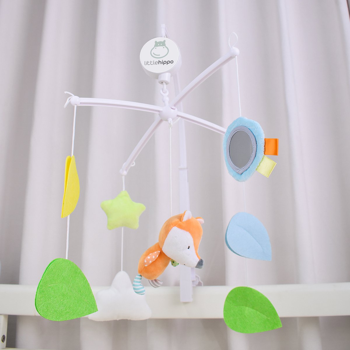 Konig Kids - Fox Musical Cot Mobile w/ Plush Hanging Toys