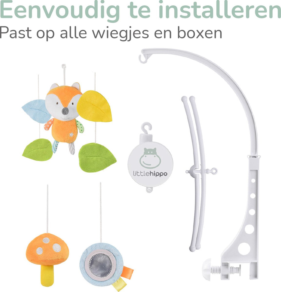 Konig Kids - Fox Musical Cot Mobile w/ Plush Hanging Toys