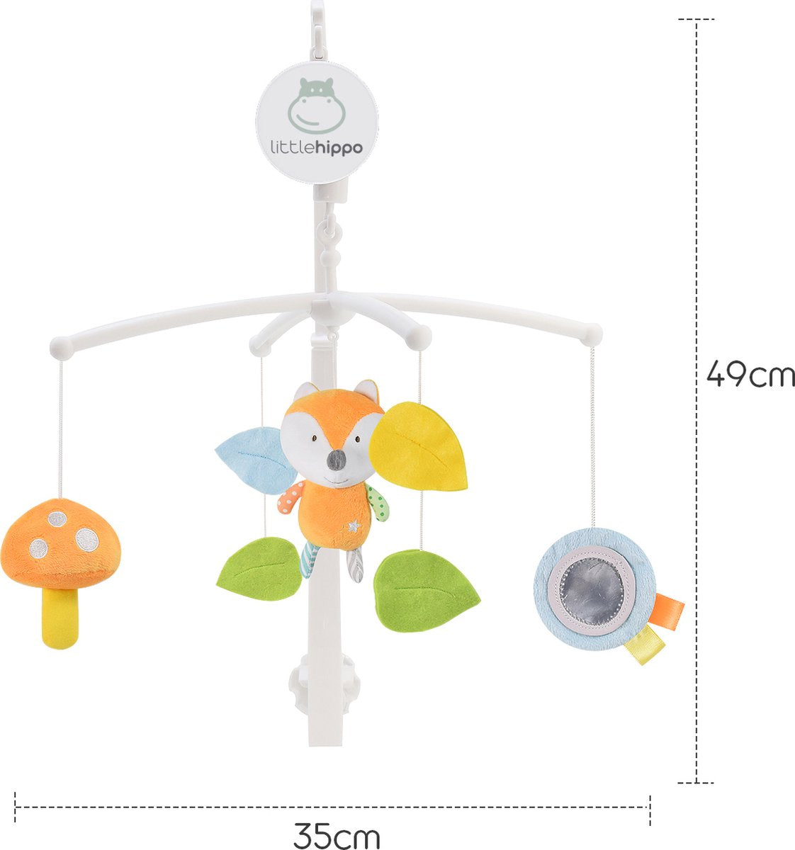 Konig Kids - Fox Musical Cot Mobile w/ Plush Hanging Toys
