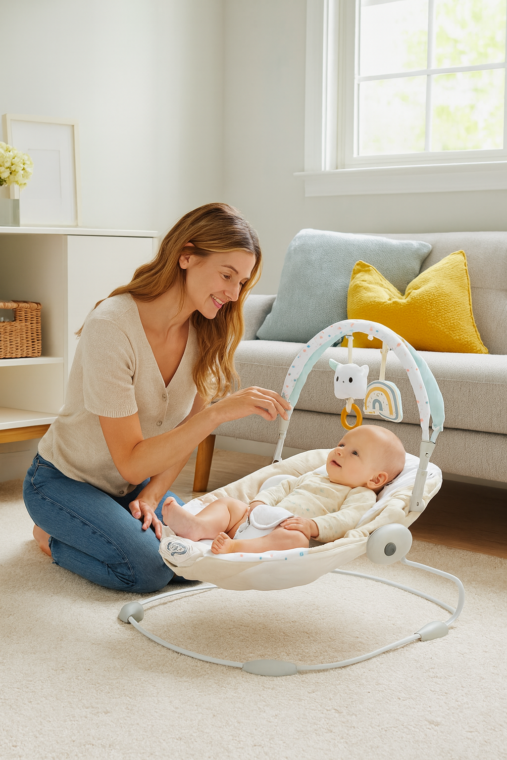 Konig Kids - Baby Bouncer with Music, Vibration, Toys & Soft Cushion