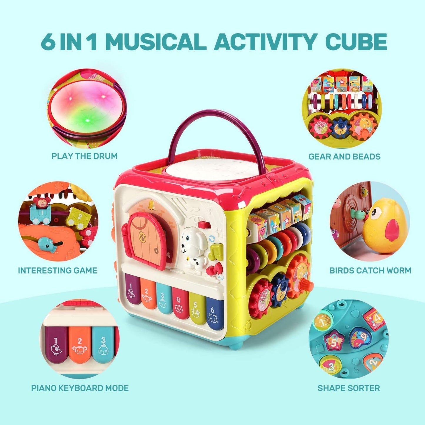Little Angel -Baby Activity Cube Toy with Lights and Music