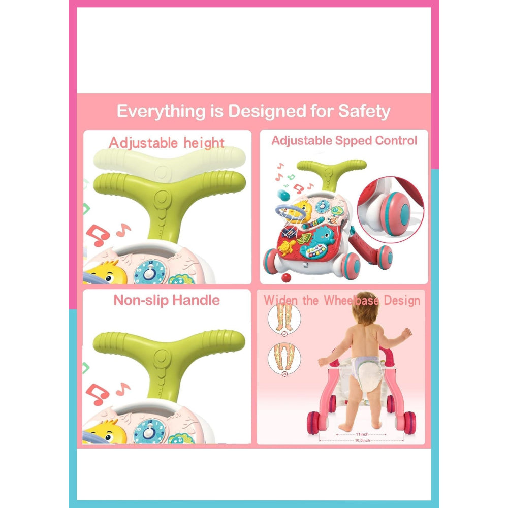 Little Angel - Baby Push Walker Sit-to-Stand Learning Activity Toy