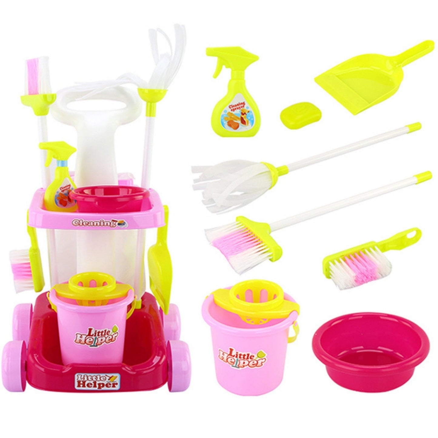 Little Angel – Kids Cleaning Toys Trolley Set with Accessories