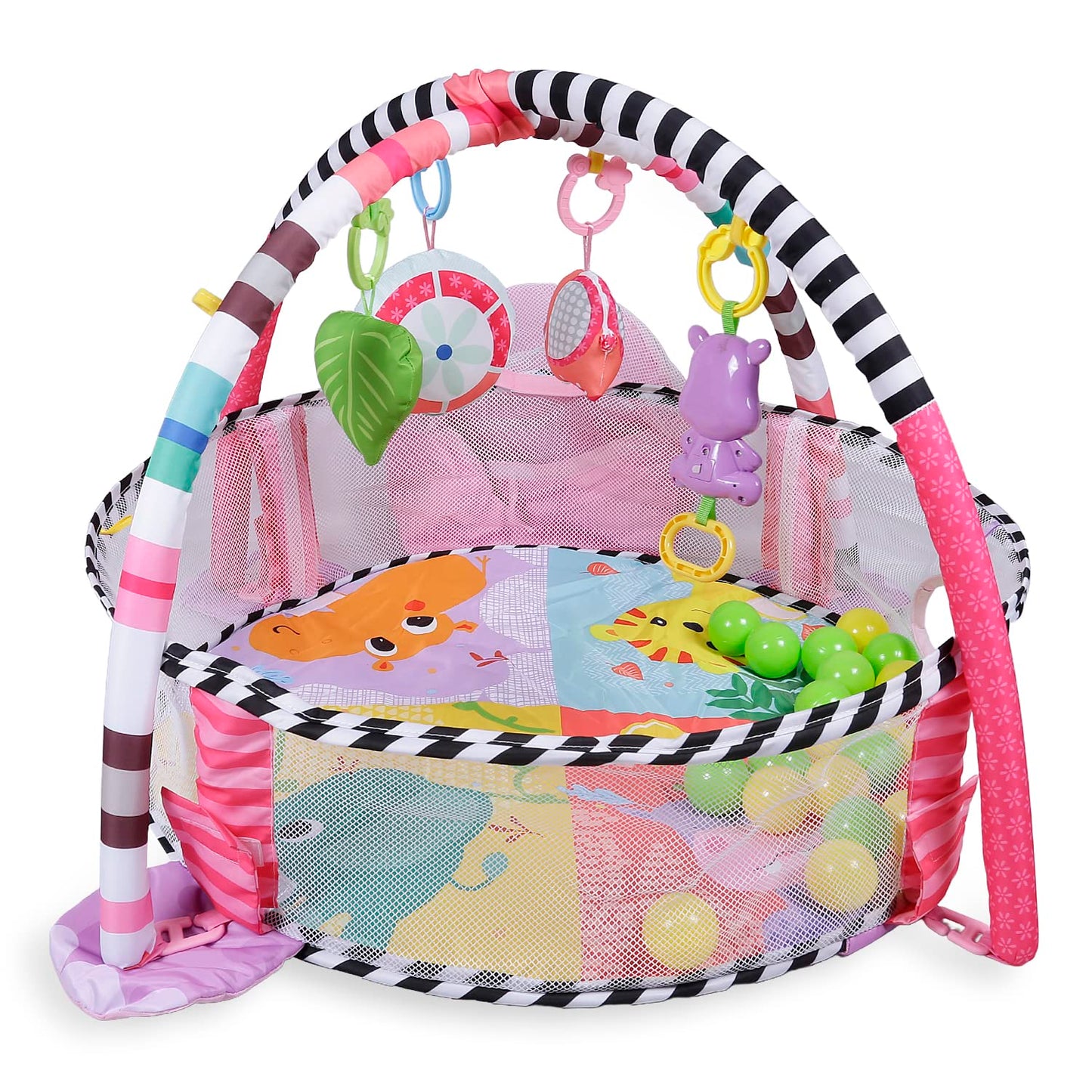 Little Angel – Baby Play Gym Mat with Toys & Ball Pit -Pink