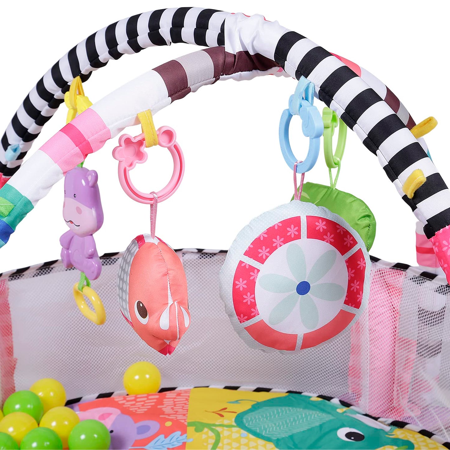 Little Angel – Baby Play Gym Mat with Toys & Ball Pit -Pink