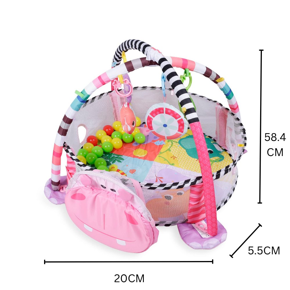 Little Angel – Baby Play Gym Mat with Toys & Ball Pit -Pink