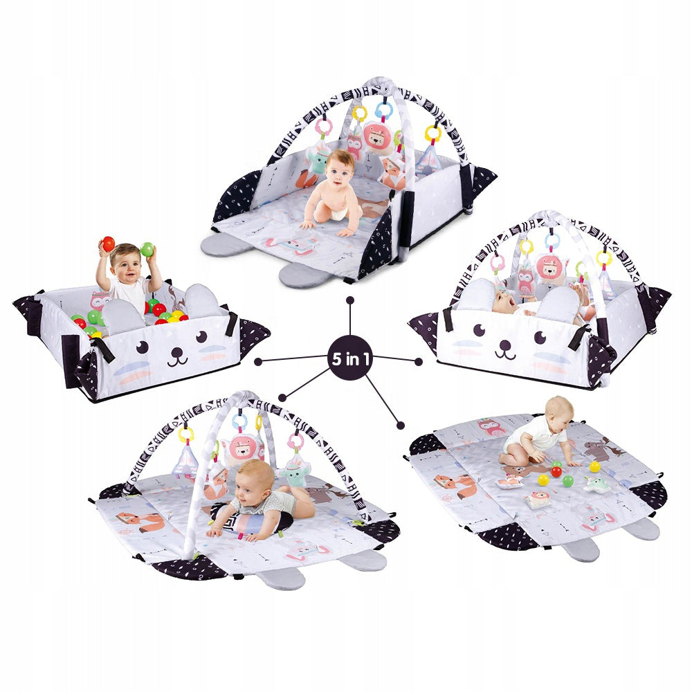 Little Angel - Baby Play Mat Activity Gym with Hanging Toys-White