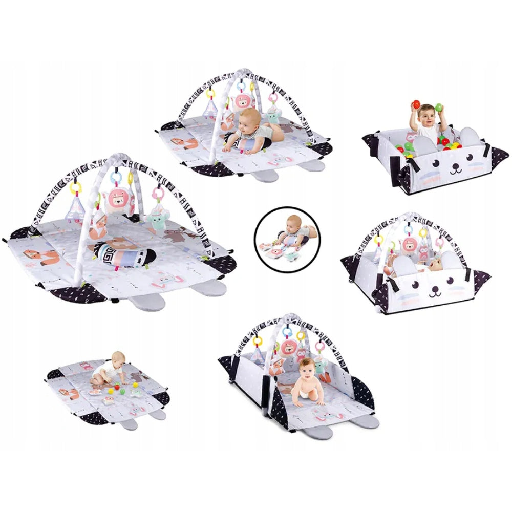 Little Angel - Baby Play Mat Activity Gym with Hanging Toys-White