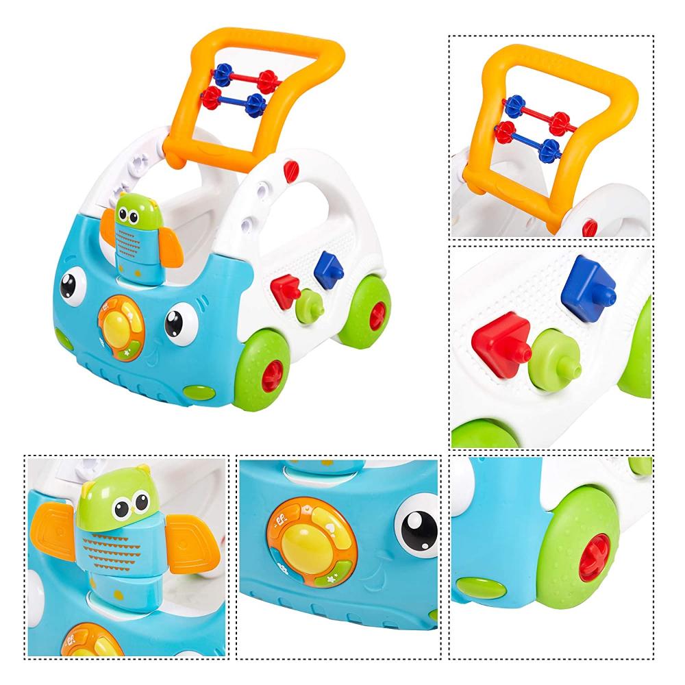 Little Angel - Baby Learning Walker 3-In-1 Activity Toy Car - Blue