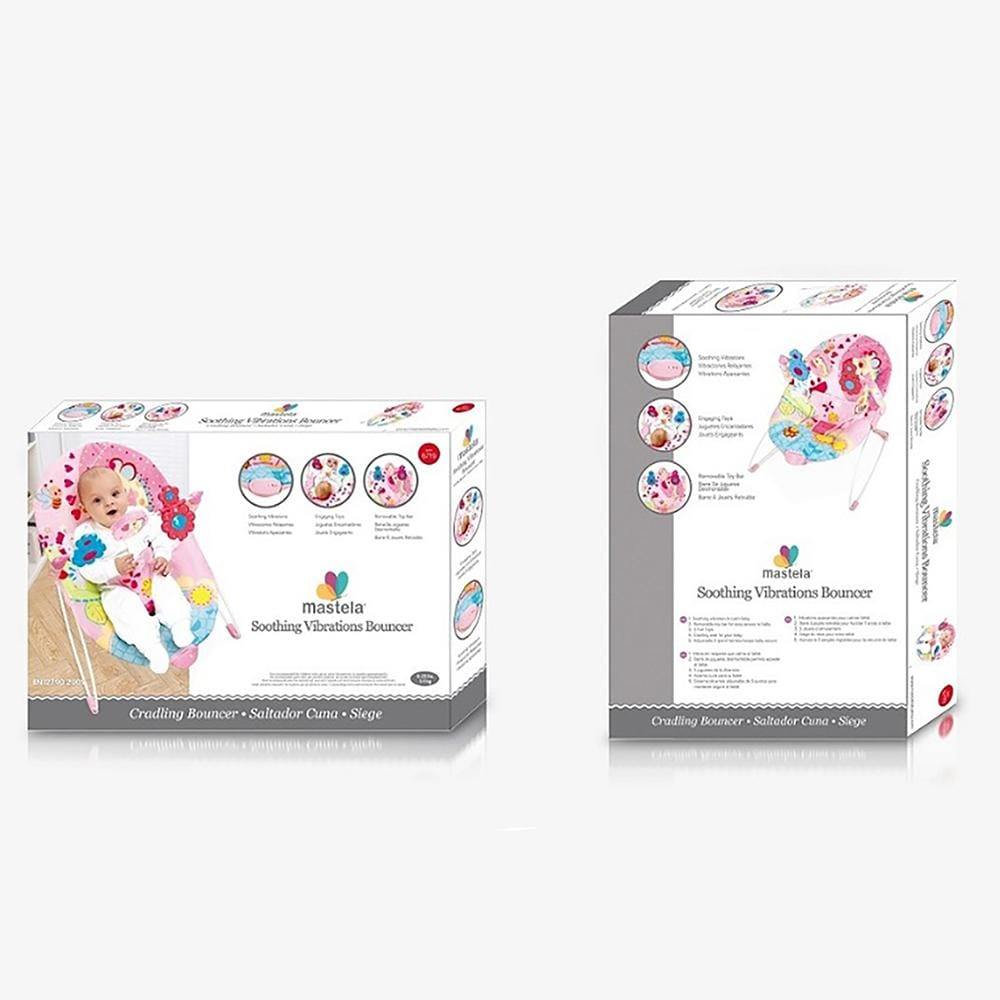 Mastela Baby Bouncer With Music & Vibration for Infant 6 to 18 Months-Pink