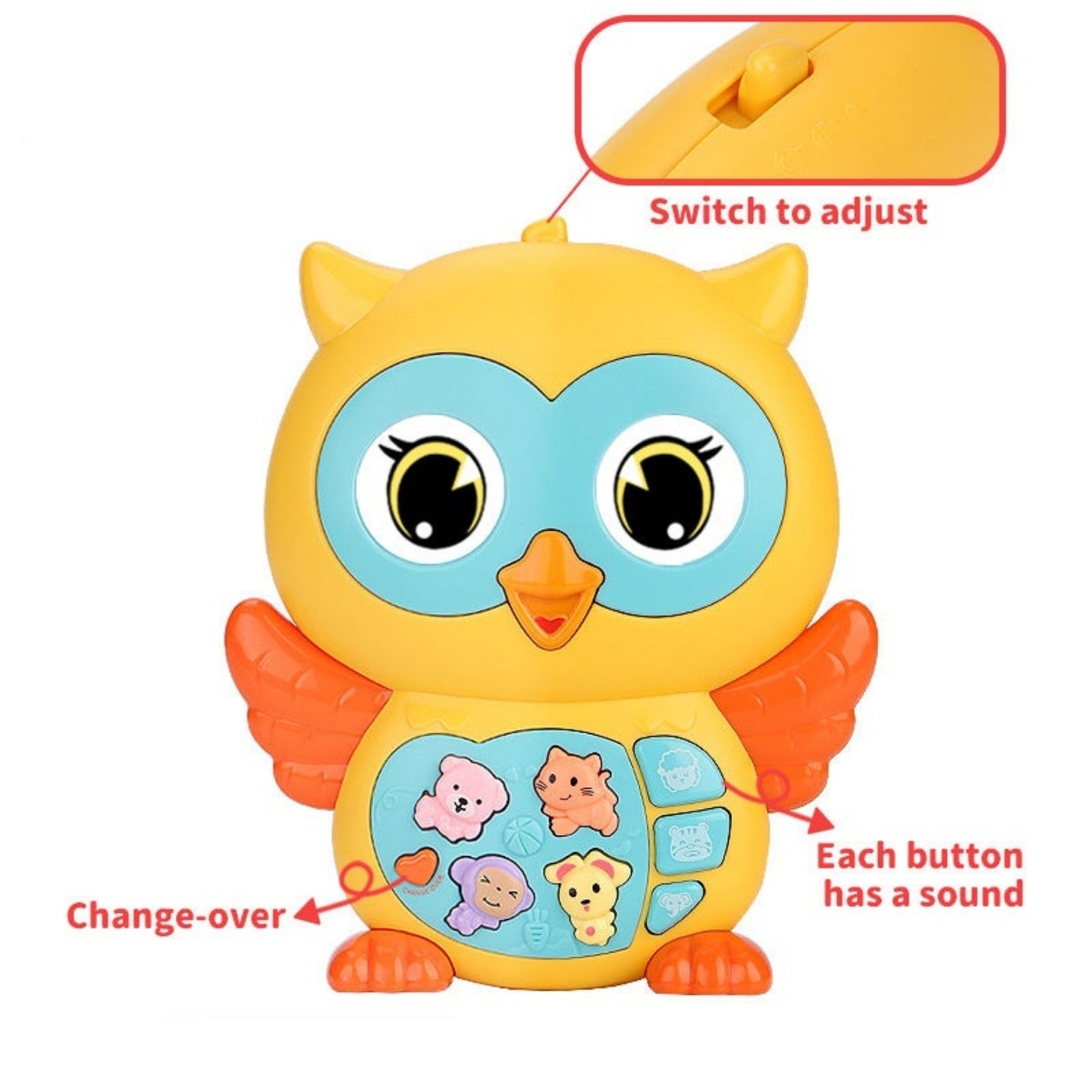 Little Angel-Baby Musical Owl Toy with Lights & Sounds - Yellow