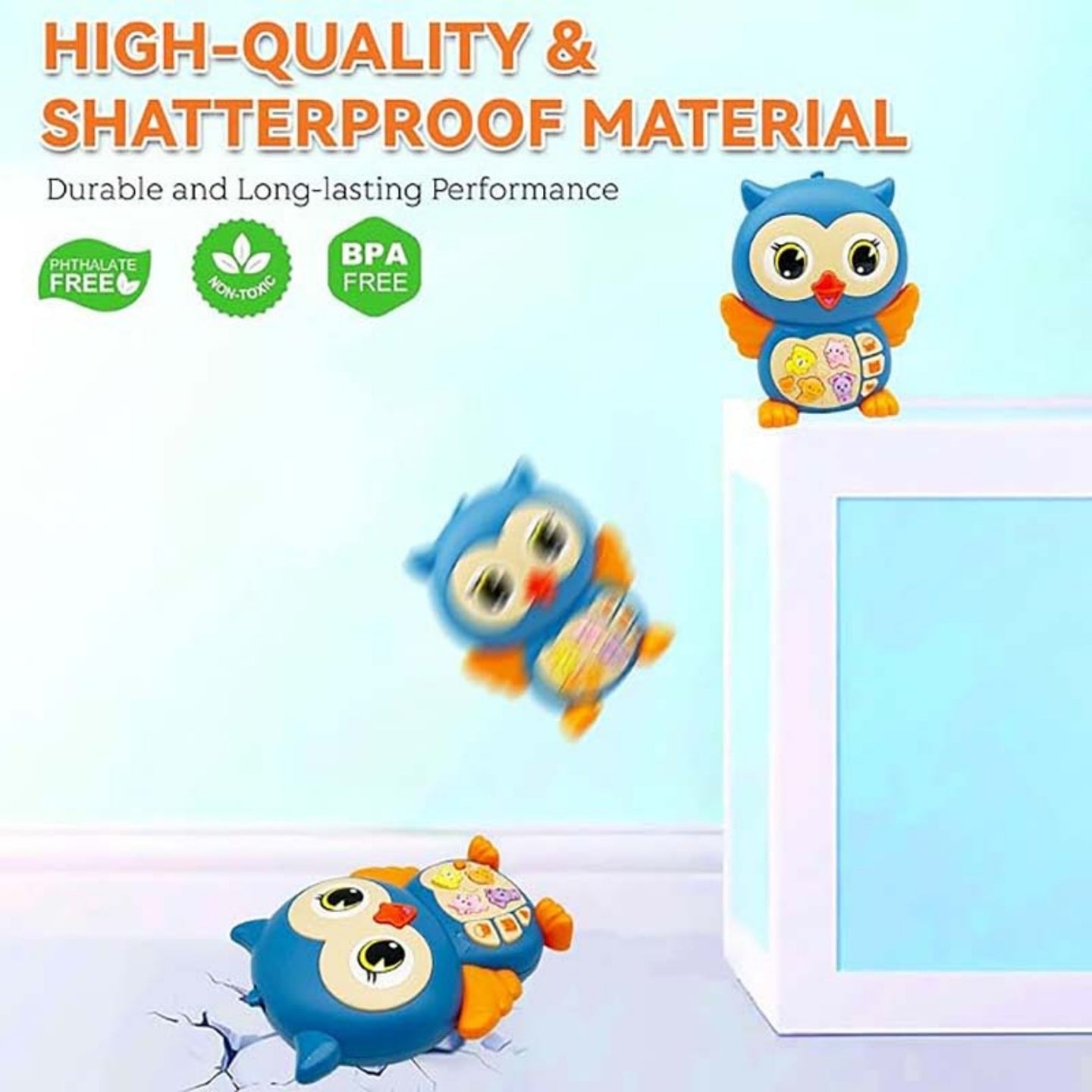 Little Angel-Baby Musical Owl Toy with Lights & Sounds - Yellow