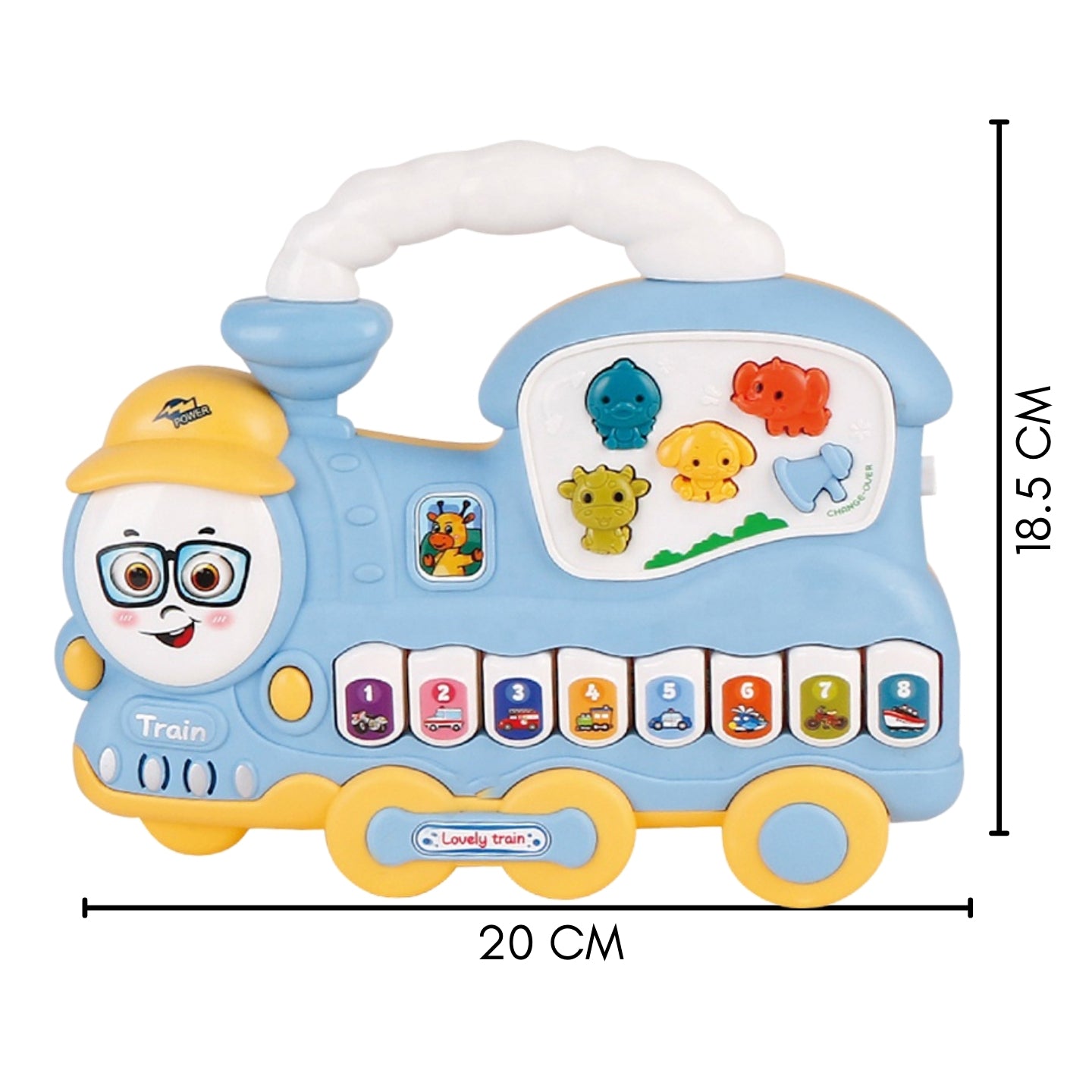 Little Angel-Baby Musical Train Toy with Lights & Learning - Blue/Red