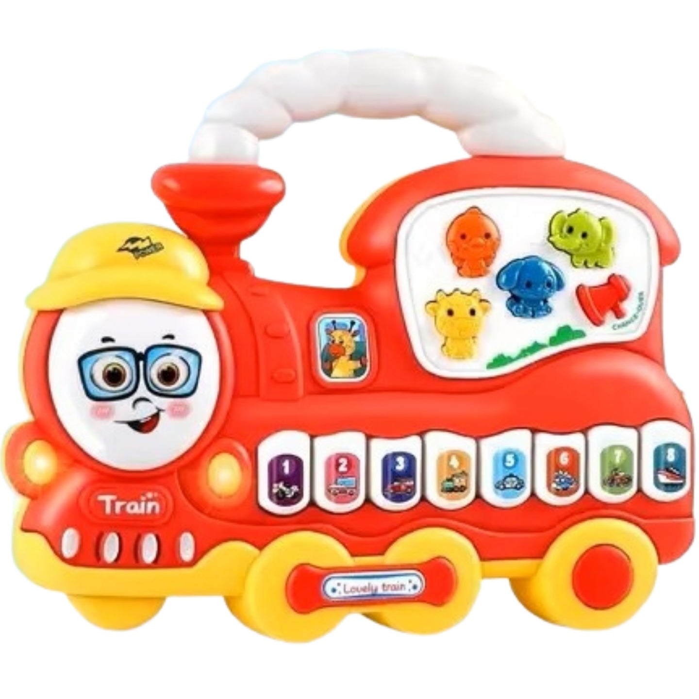 Little Angel-Baby Musical Train Toy with Lights & Learning - Blue/Red