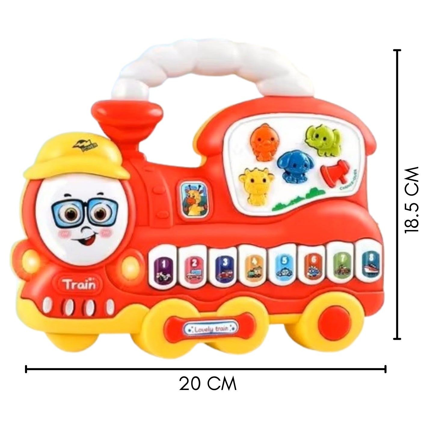 Little Angel-Baby Musical Train Toy with Lights & Learning - Blue/Red
