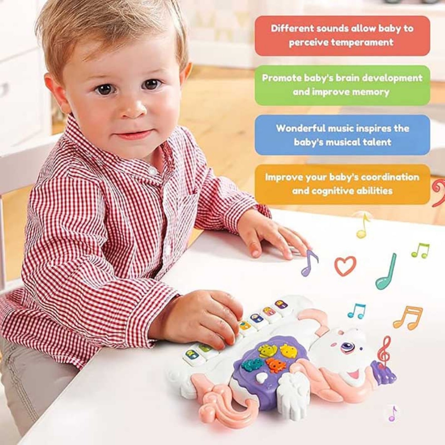 Little Angel-Baby Musical Toy with Lights & Sounds for Early Learning - Purple