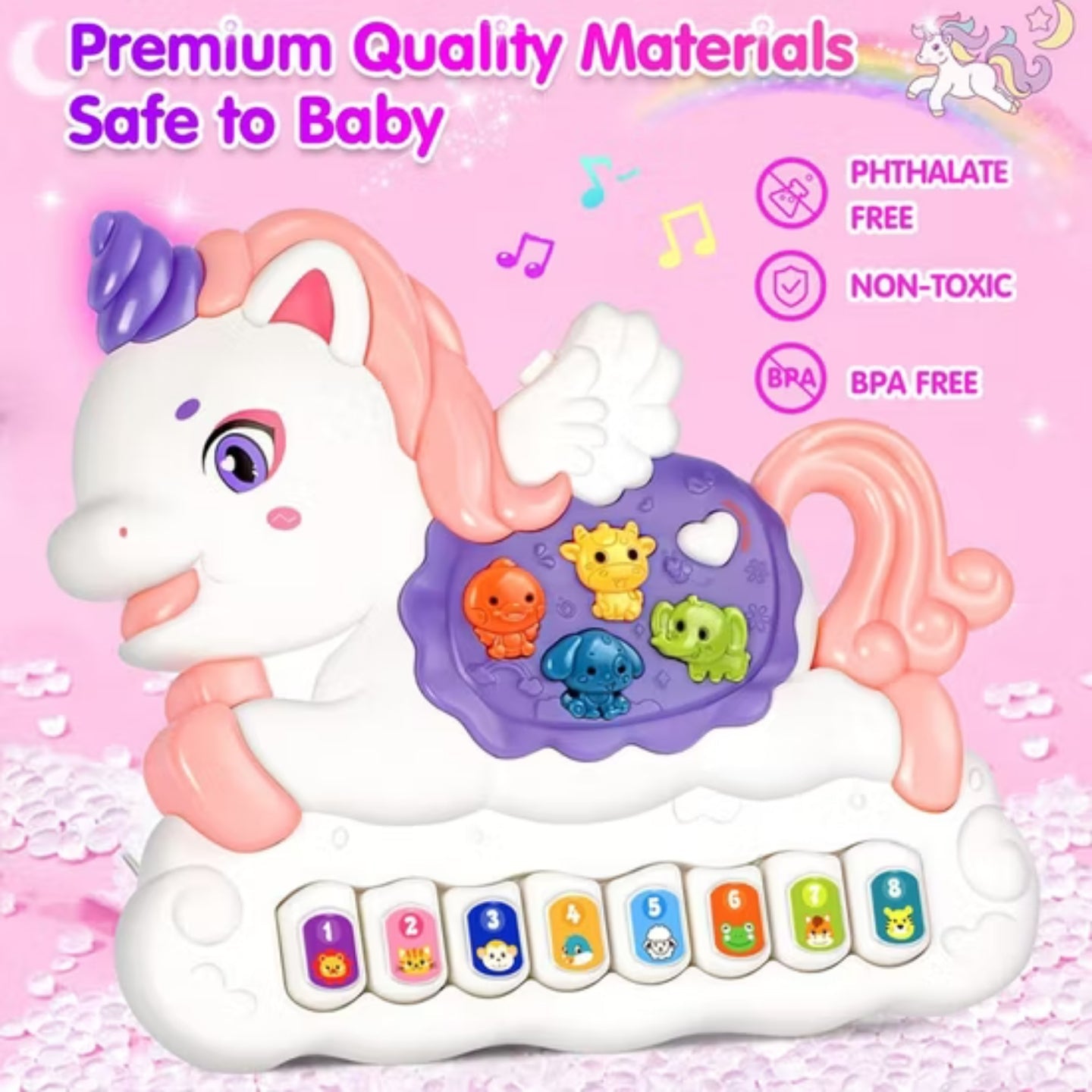 Little Angel-Baby Musical Toy with Lights & Sounds for Early Learning - Purple