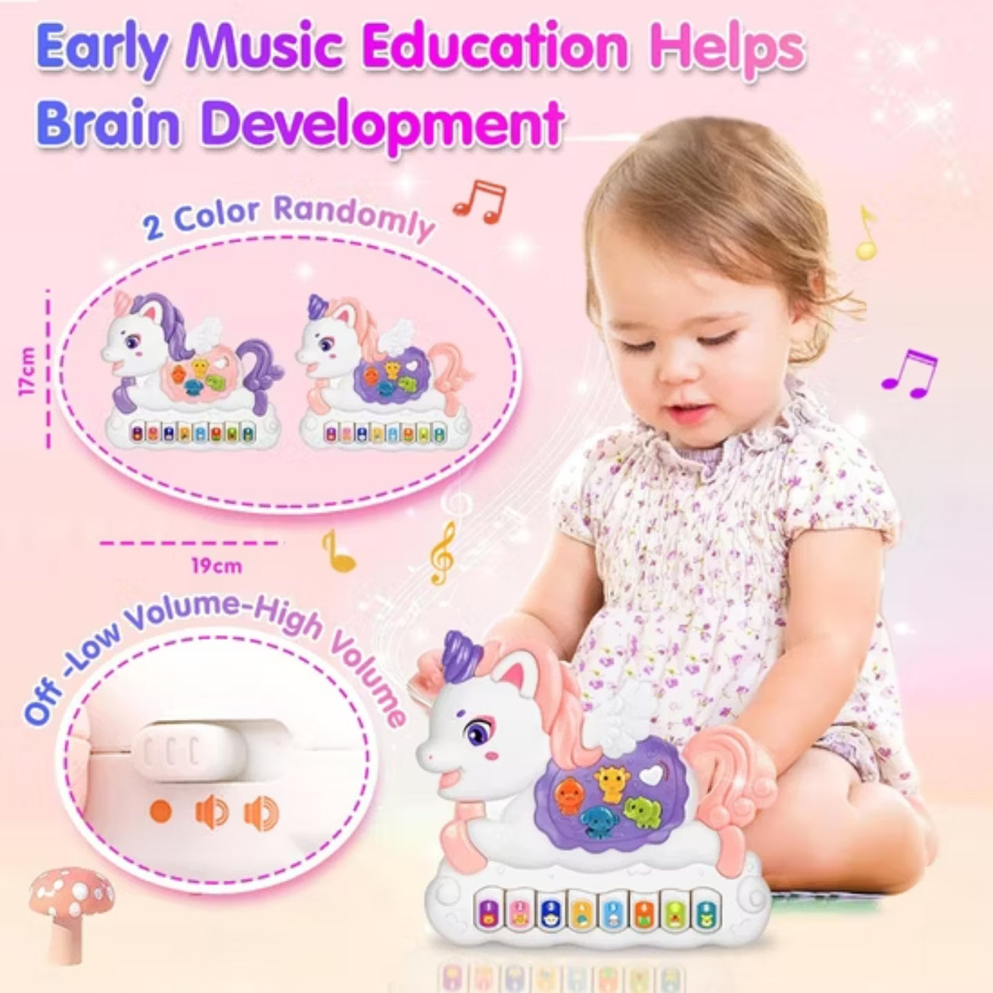 Little Angel-Baby Musical Toy with Lights & Sounds for Early Learning - Purple