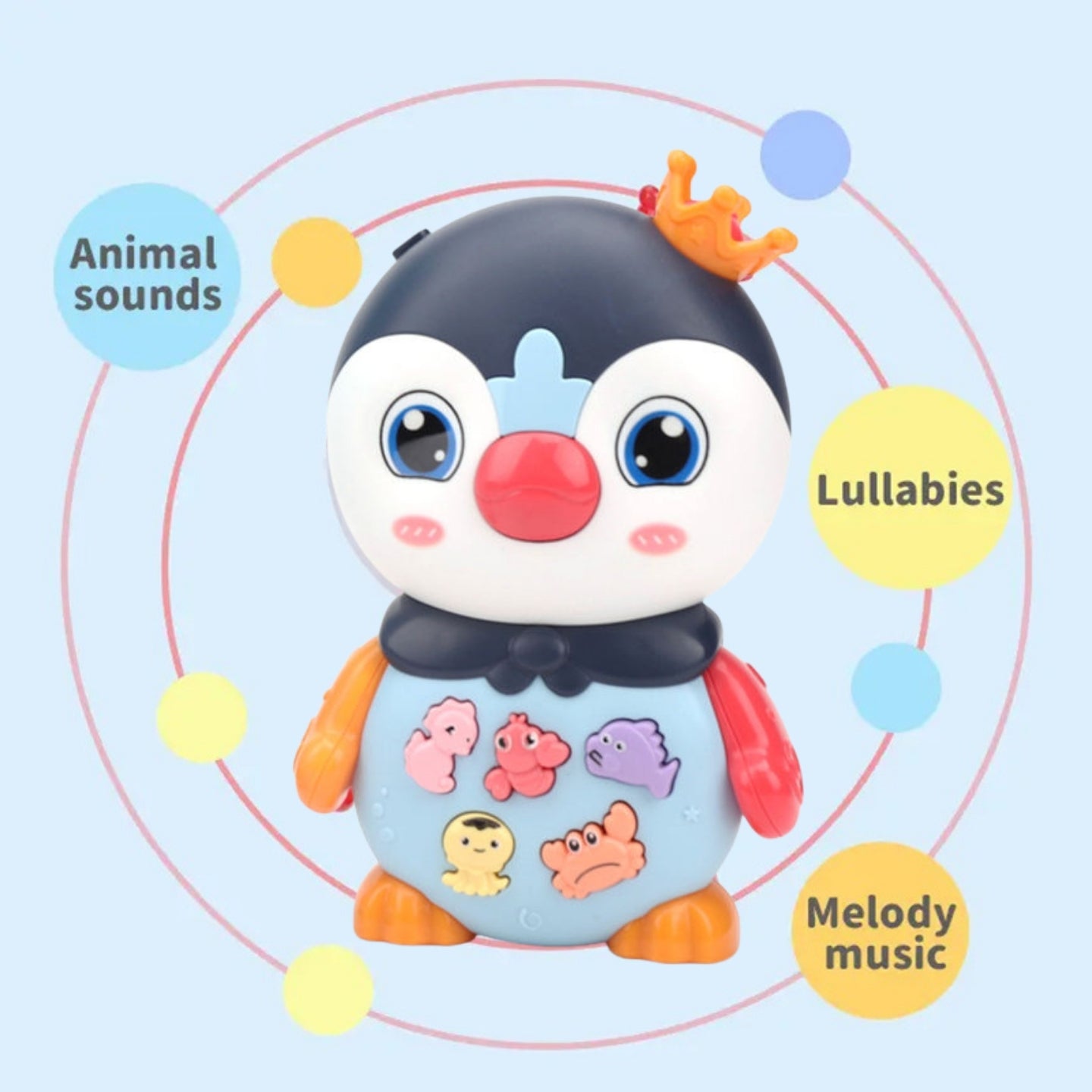 Little Angel-Baby Musical Penguin Toy with Lights & Sounds - Blue