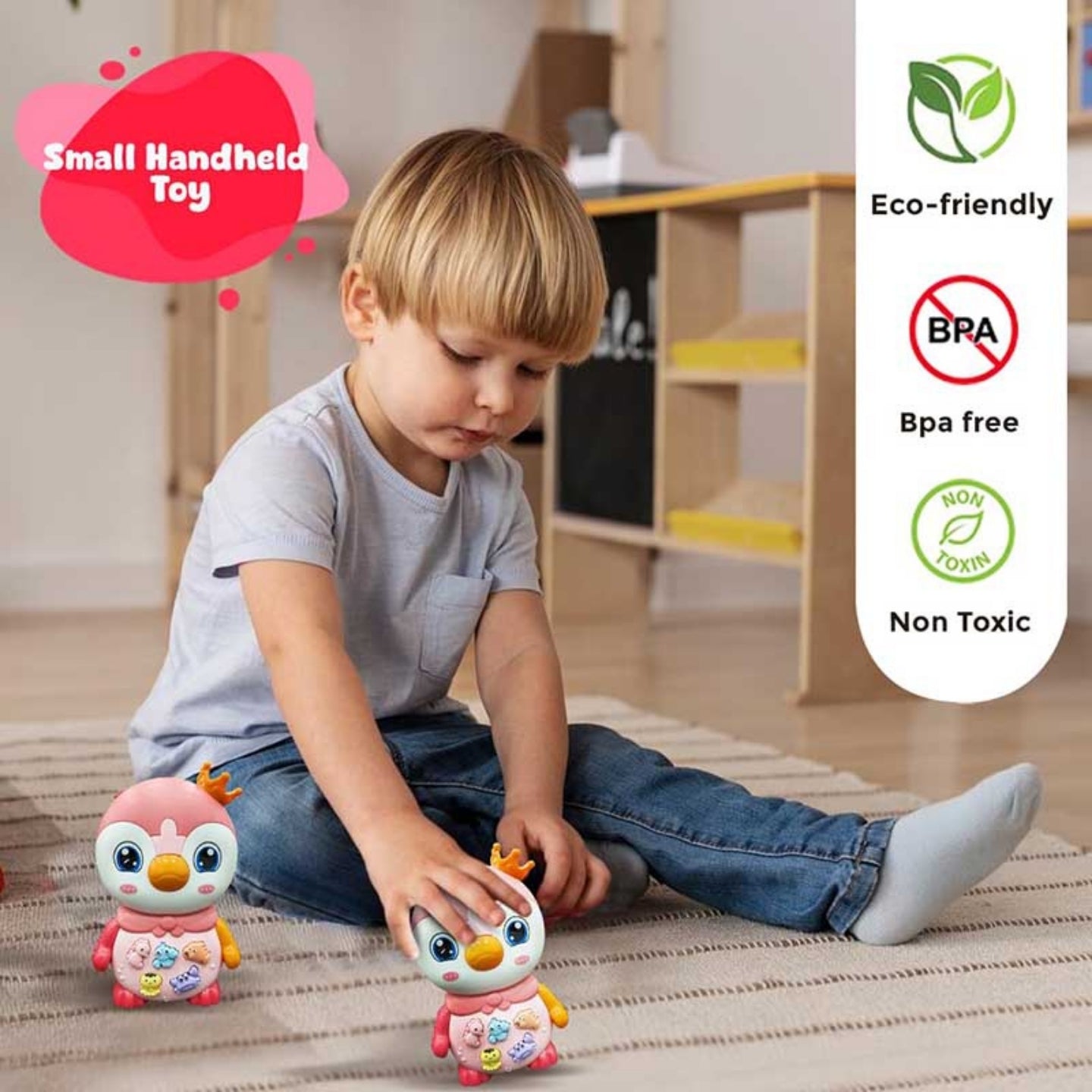 Little Angel-Baby Musical Penguin Toy with Lights & Sounds - Blue