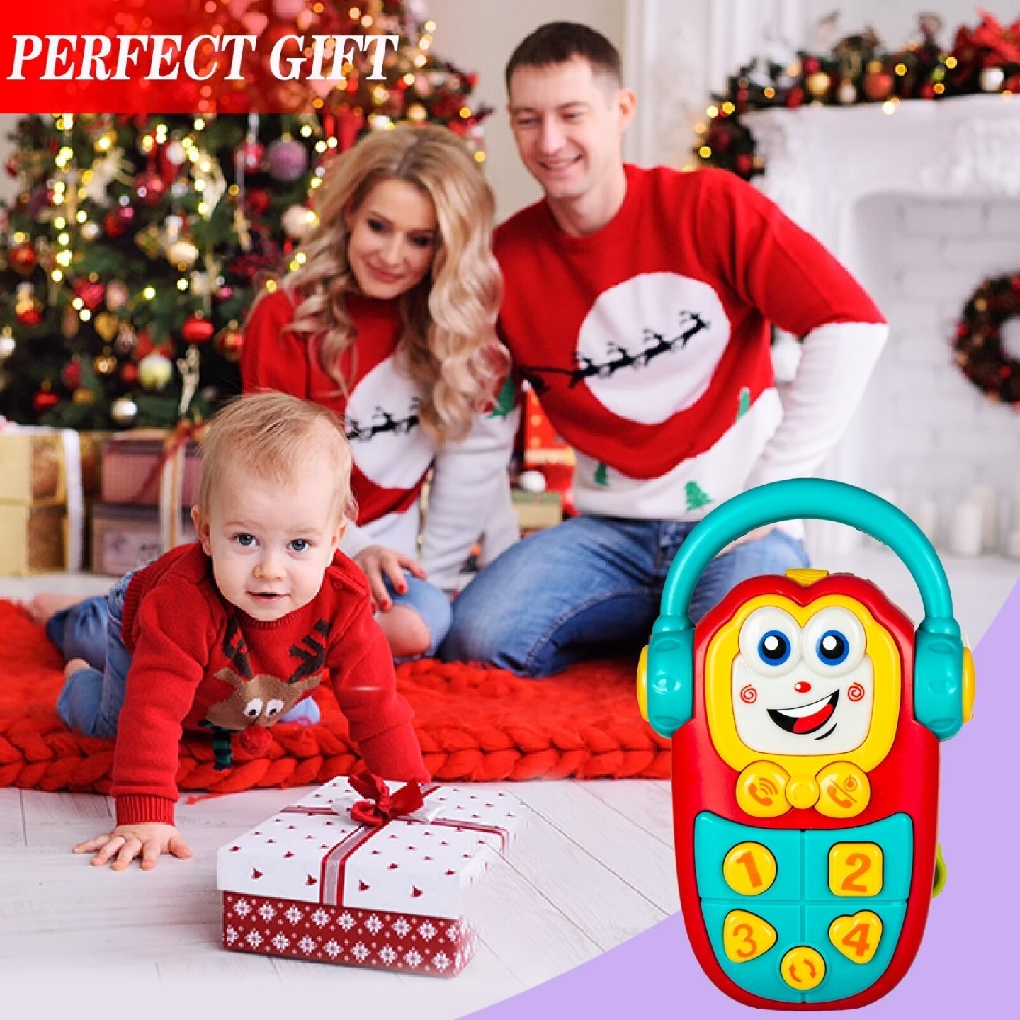 Little Angel-Baby Musical Phone Toy with Lights & Sounds for Infants - Yellow
