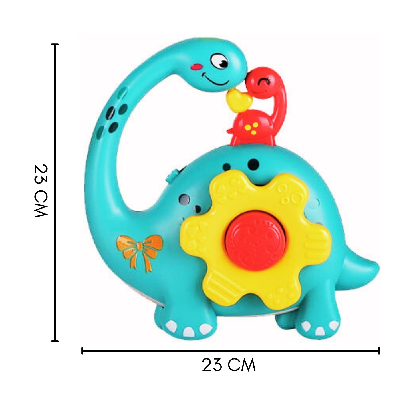 Little Angel-Baby Musical Elephant Toy with Gear Button - Yellow