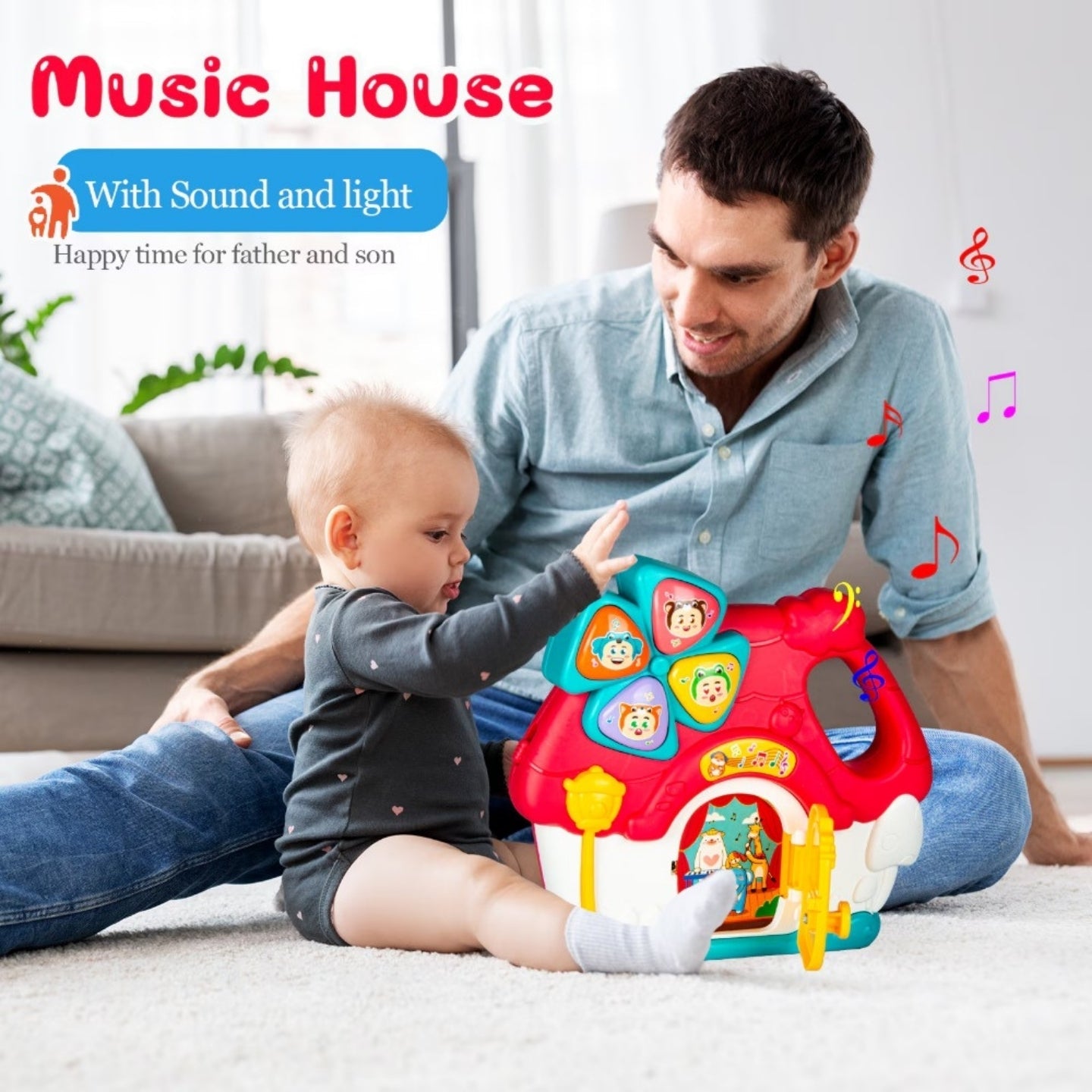 Little Angel-Baby Musical Activity House Toy with Lights & Sounds - Red
