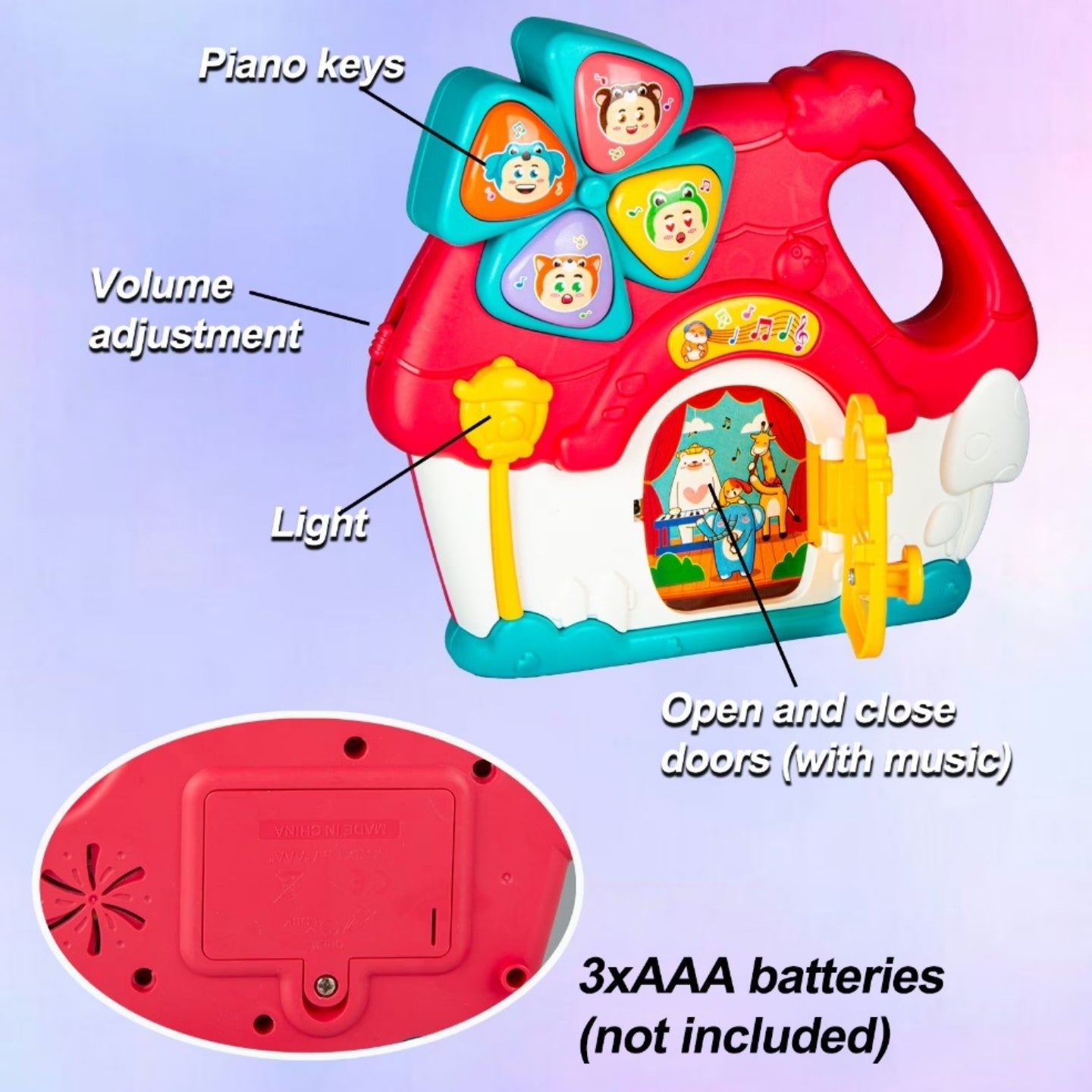 Little Angel-Baby Musical Activity House Toy with Lights & Sounds - Red