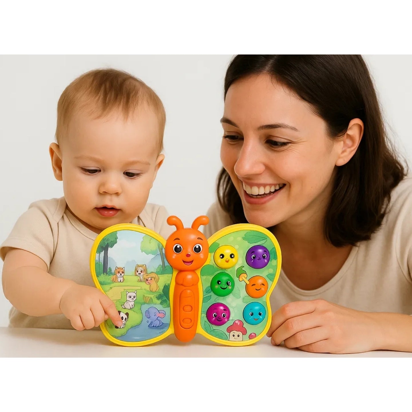 Little Angel-Baby Musical Butterfly Toy with Lights & Sounds - Orange/Yellow
