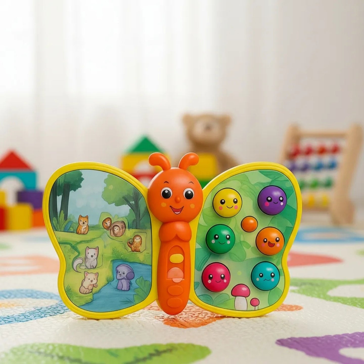 Little Angel-Baby Musical Butterfly Toy with Lights & Sounds - Orange/Yellow